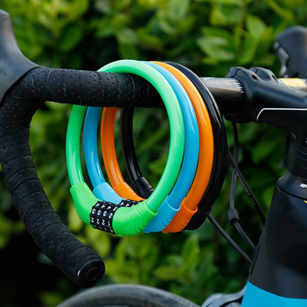 Digital Bicycle Chain Lock Mountain Bike Lock Portable Security Anti-Theft Lock Bike Cable Code Password Lock-Black