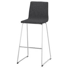 IKEA - LILLÅNÄS barstol, forkromet/Gunnared mørkegrå, 76 cm