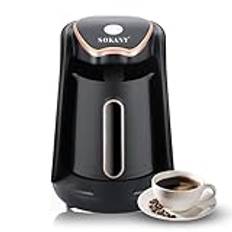 Kavolet Elektrisk turkisk kaffemaskin med 250 ml/1 kopp kaffekanna, 1-kopps-espressomaskin, 600 W värmekaffekanna, 5 minuter snabb beredning med induktion, droppskyddsfunktion