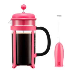 Bodum - Java set kaffepress & mjölkskummare rosa