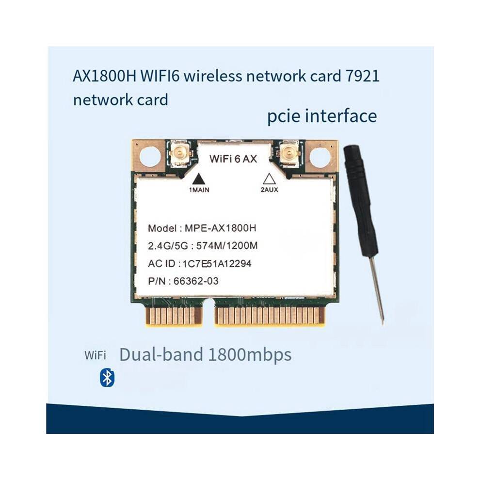 MT7921 Network Card Pcie Adapter AX1800H WiFi 6 5.2 2.4G/5Ghz for Laptop Win10/11