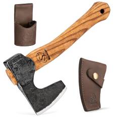 BeaverCraft Campingyxa AX6 handsmidd yxa utomhus yxa med trähandtag – träkolumner yxa för trädgård, camping – yxverktyg yxaxturvival för skog, bushcraft