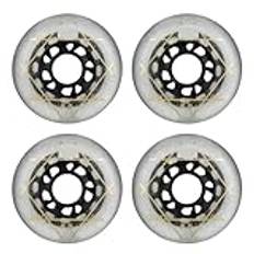 MOHUIED Rullskridskohjul, 88 A, PU, slitstarka, inline-skridskor, paket med 4 st 72 mm, 76 mm, 80 mm, hjul för rullskridskor, skateboard, vågbräda (vit, 80 mm 4 st)