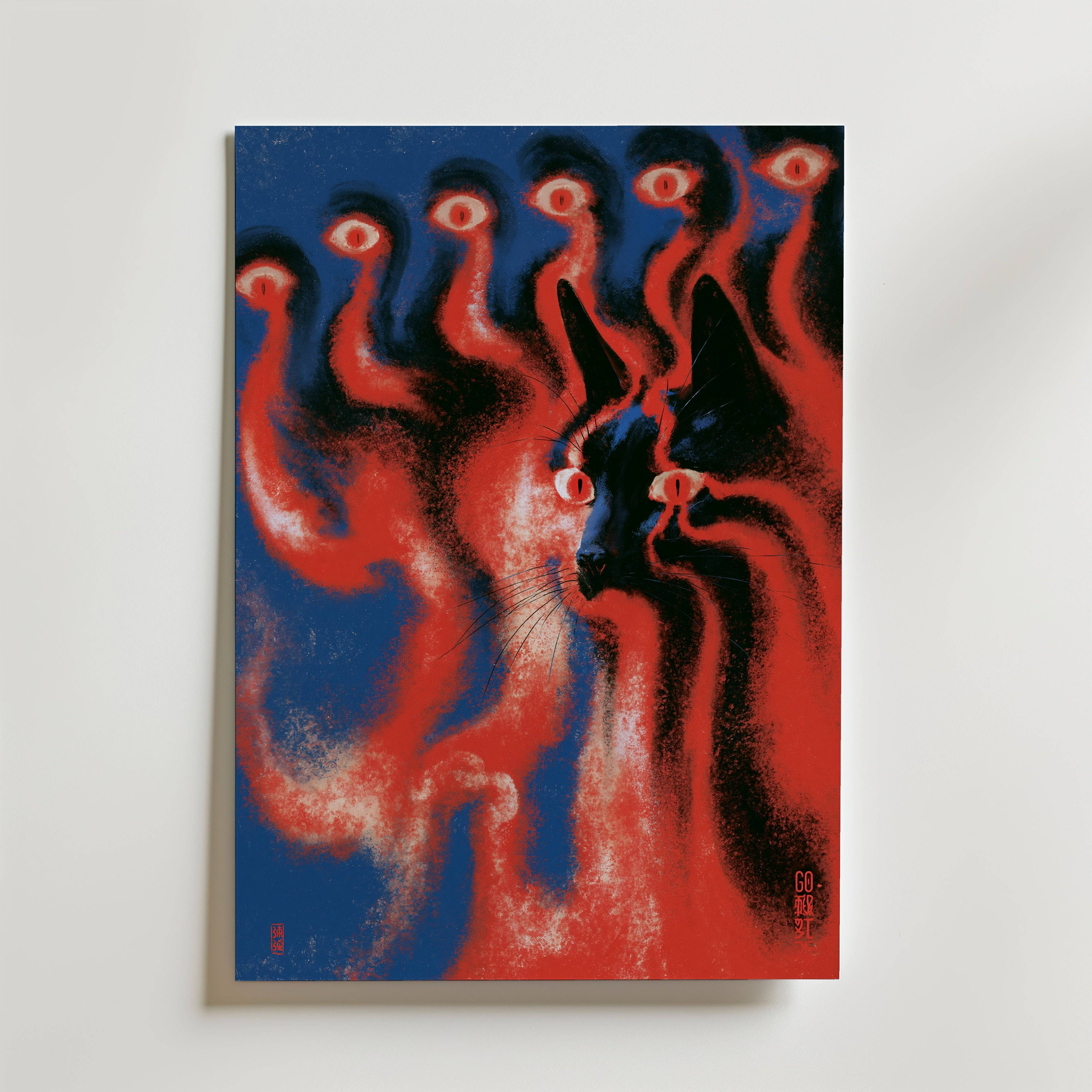 Spirit Cat Poster - Fine Art Poster 40x50 cm Utan passepartout