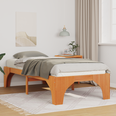 vidaXL Sängram med lagring Brun 100 x 200 cm Massiv furu