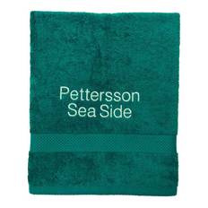 Handduk med namn - petrol - rak text, 50x70 cm LITEN HANDDUK