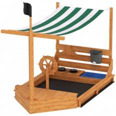 Sandlåda Skepp-formad med Lekkök 180 x 103 x 144,5 cm Grön