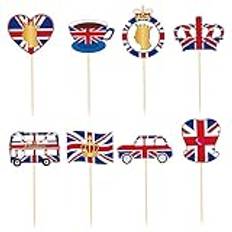 Coronation Decorations Union Cake Decorations Kings Charles Coronation Decorations King Charles III Coronation Cupcake Toppers (80st totalt) Y-00220-5