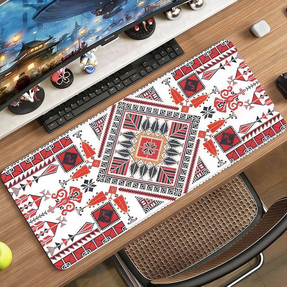 Art Tatreez Mouse Pad Nonslip Rubber Computer Mat Gamer Balance Decoracion Deskmat Laptop Office Large