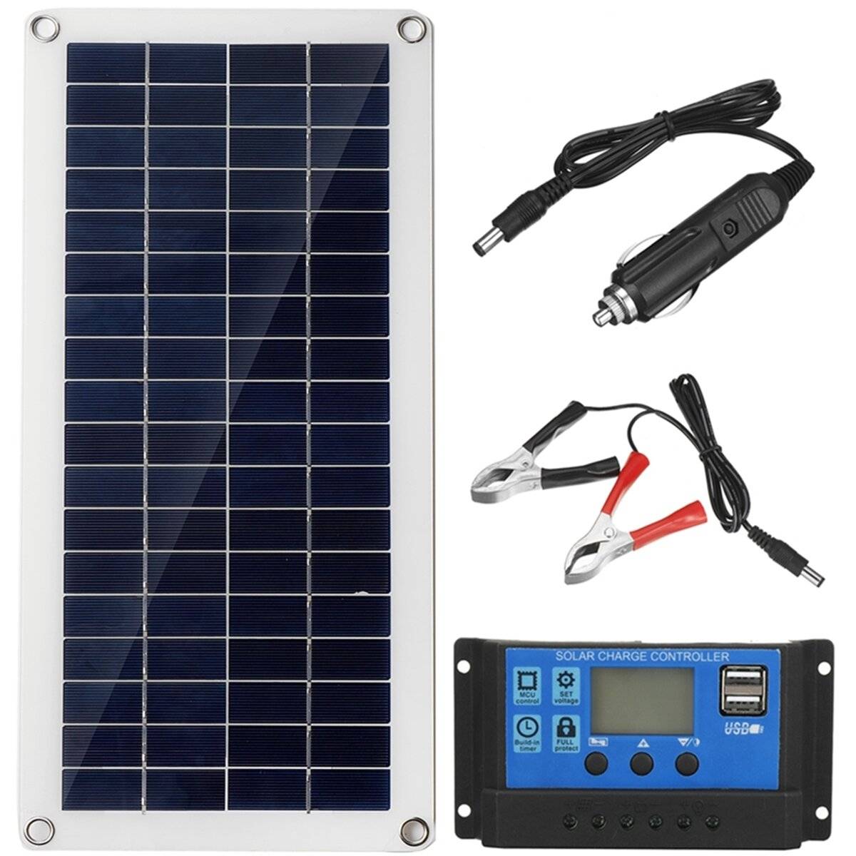 40W 12V Solpanel Kit 60A/100A Batteriladdare Kontroll Camping RV Caravan Båt