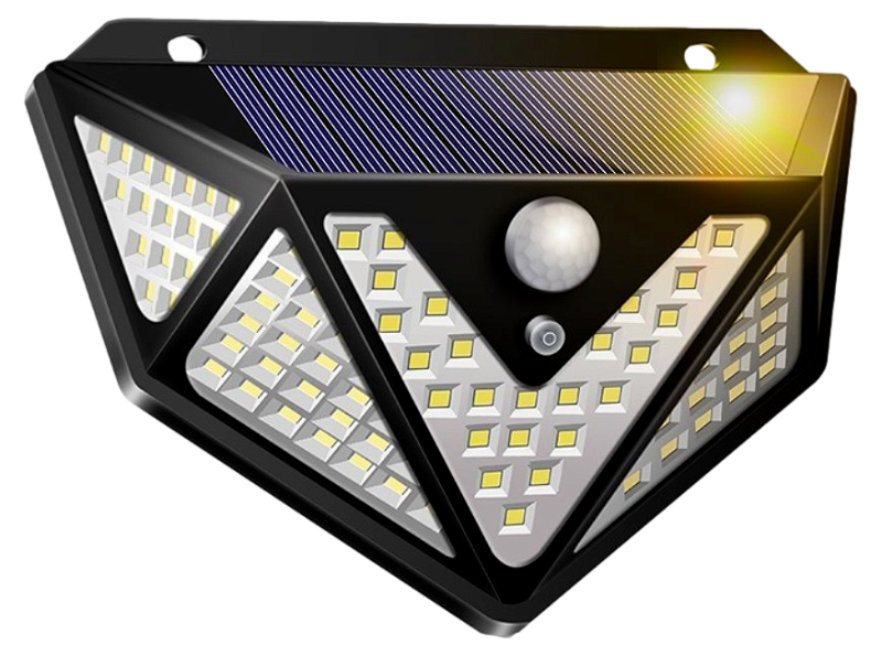 Væglampe Solcelle 166-LED med Bevægelsessensor