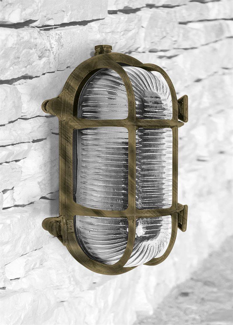 Andromeda 57 Oval skotlampe antik messing IP64