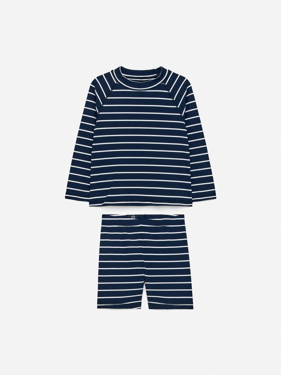 ARKET Ribbed Swim Set UPF50+ -Blue, 98/104
