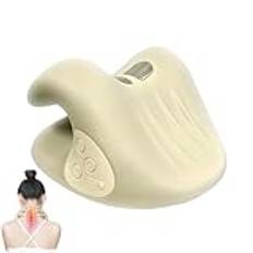Nackmassagekudde, bärbar uppladdningsbar nack- och ryggmassagekudde, ergonomisk axelavlastande massagekudde, korrigerande lugnande resor nack- och axelmassör, för män och kvinnor