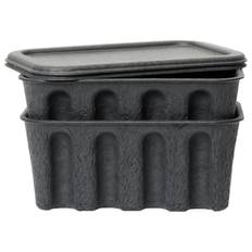 Ferm Living Paper Pulp Kasser 2-pak Lille Trækulsfarvede - Skrin og æsker Papir Charcoal - 1104272366