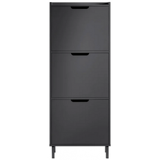 Skoskab i metal og møbelplade H129 x B50 x D19 cm - Sort