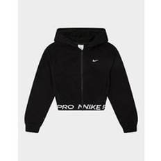 Nike Girls' Pro Crop Full Zip Hoodie Junior, svart - 13-15Y