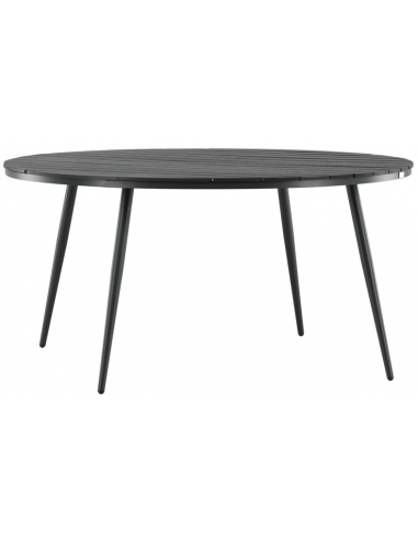 BREA Rundt havebord i aluminium og aintwood H75 x Ø150 cm - Sort