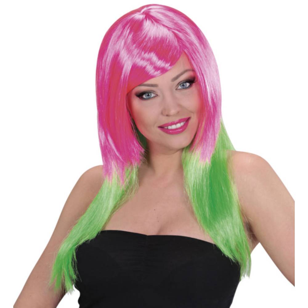 Candyfloss Ombre Paryk Pink/Grøn