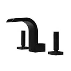 waterfall taps for basin double handle mixer tap bathroom sink waterfall 3 hole taps for bathroom basin,black