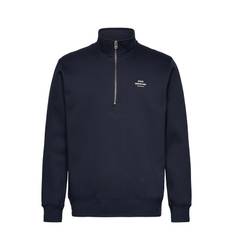 Standard Half Zip Logo Sweat Tops Sweatshirts & Hoodies Sweatshirts Navy Mads Nørgaard