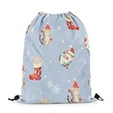 Ryggsäcksväska Kawaii katt tecknad julstrumpa god jul, shopping skolväska 36 x 43 cm unisex skolväska lätt simning skolväska för semestrar tonåring resor