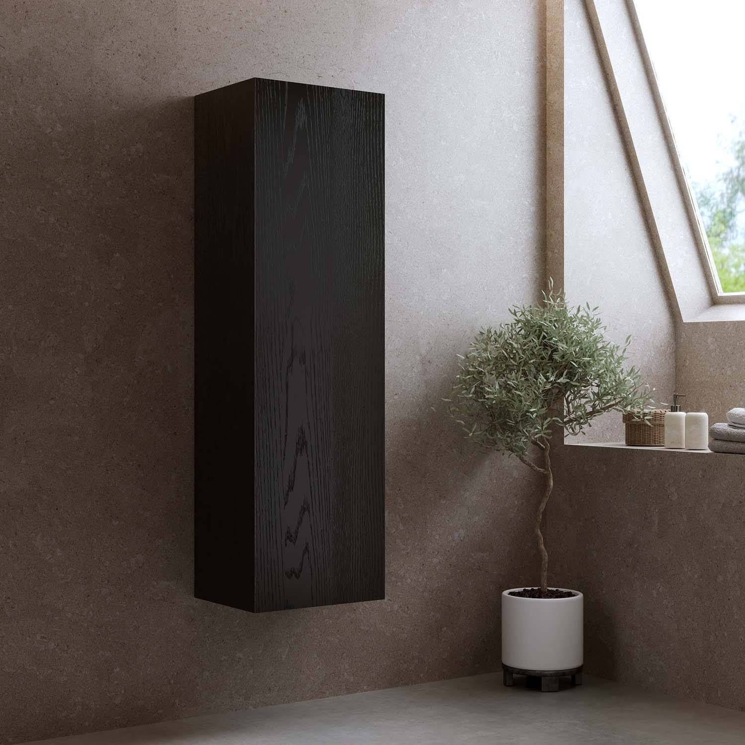 Bathlife højskab sort eg.