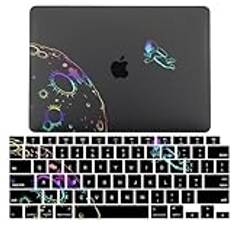 JZ Flash Black Clear Laptop Hard Shell Fall för MacBook Pro 15 with Retina 2012-2015 Models A1398 med tangentbordsfodral - LT16