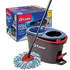 O-Cedar EasyWring RinseClean Microfiber Spin Mop & Hink Golv Rengöringssystem, Grå