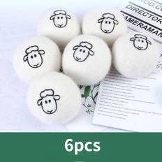TEMU 6-pack Wool Dryer Balls, Reusable Fabric Softener, Wrinkle Reduction, Quick Drying Alternative To Dryer Sheets, Laundry Accessories