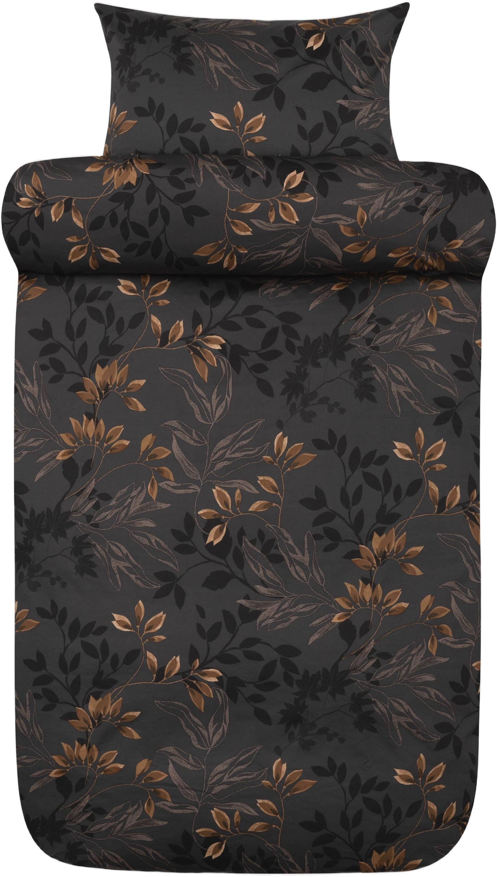 Høie Nadja Sengesæt Dæmpet Sort Str 140x200 cm | 60x63 cm - Sengetøj Bomuld hos Magasin.