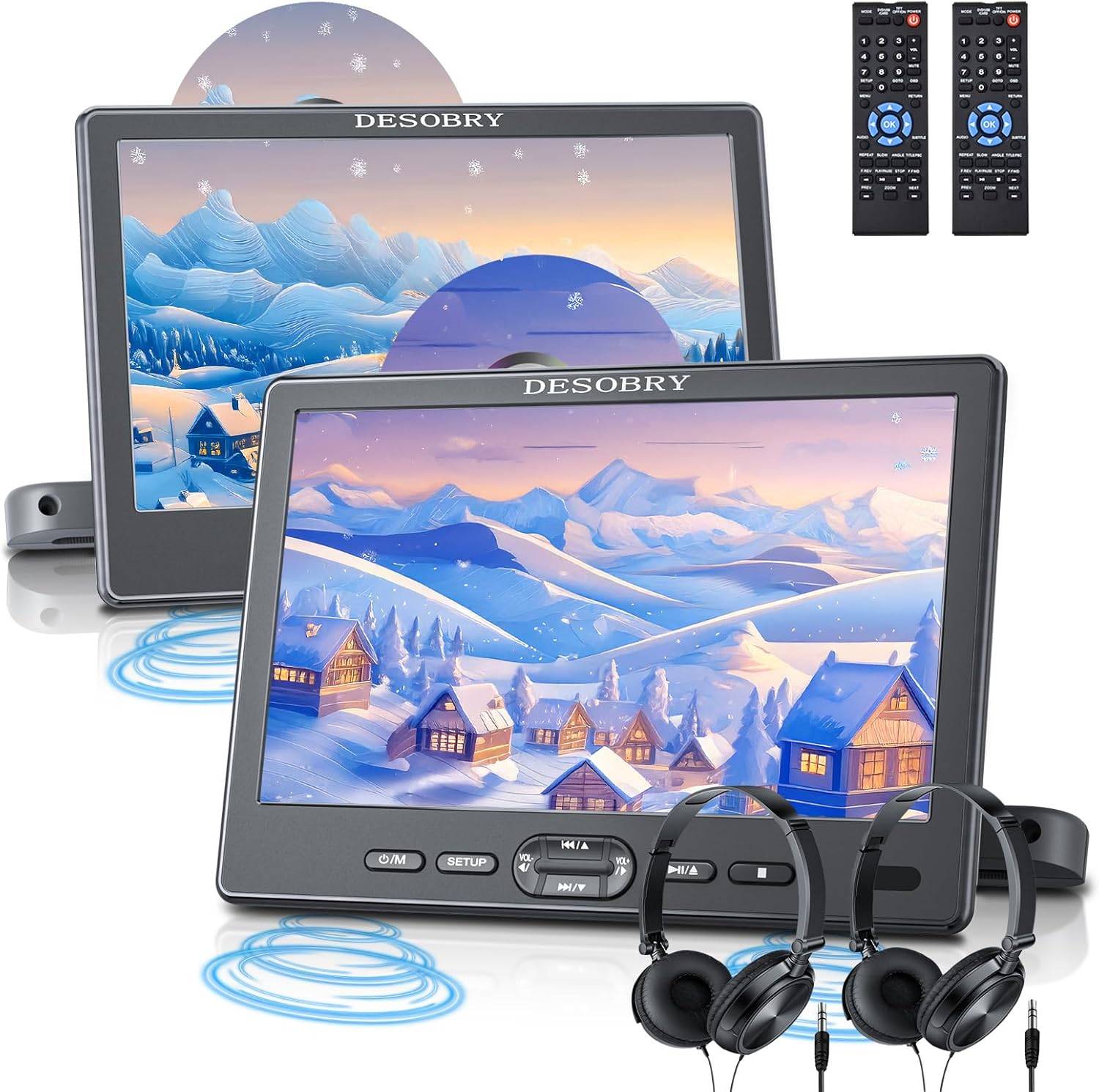 Skærm & DVD Kit 10,5" - Desobry - DVD/USB/AV/SD/MMC