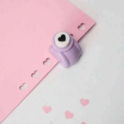 1 st söt hjärtformad pappersstans för DIY scrapbooking, korttillverkning, pyssel – Alla hjärtans dag, dagboksmaterial, handgjort konsthantverk, kontor - Mauve Lila