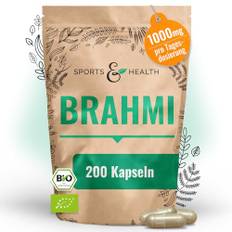 Bio Brahmi Kapseln – 200 Kapseln – Bacopa Monnieri perfekt dosiert – 1000 mg Brahmi pro Tagesdosierung – Bio-Qualität – Vegan – Ohne Zusatzstoffe – Natürliche Inhaltsstoffe – Organic brahmi capsules