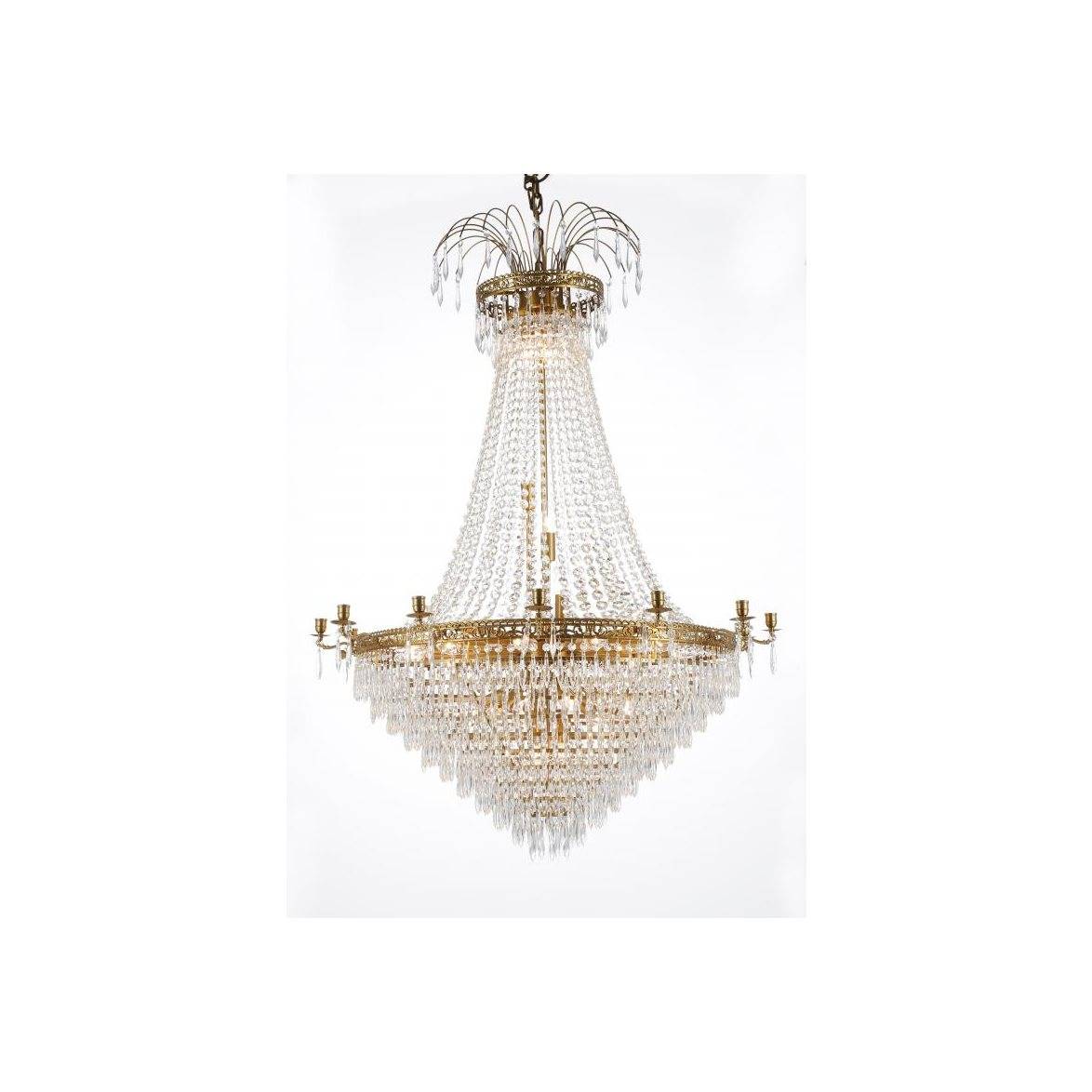 Norrsken Design Kristallkrona Empire Classic Ny 10-Arm Xl Borstad Mässing 95cm