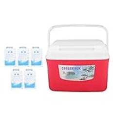 5L varmare kylbox Reseförvaring Lunchbox Kylbox konstant temperatur Långvarig bärbar isolerad kylbox med handtag för mat Medicin Bil Strand Camping Fiske Röd