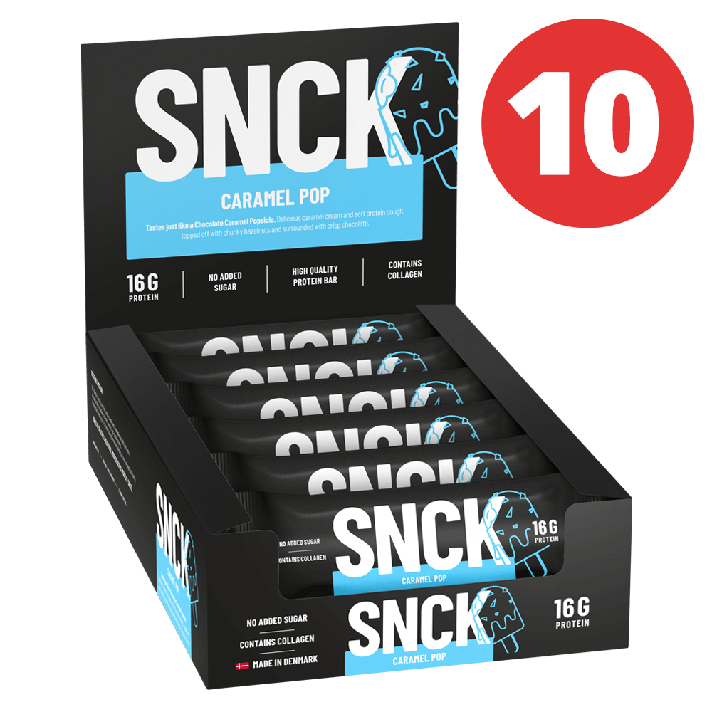 SNCK Protein Bar Caramel Pop - 10x55g. - Proteinbar
