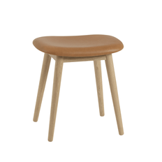 Muuto Fiber taburet læder cognac, ben i eg