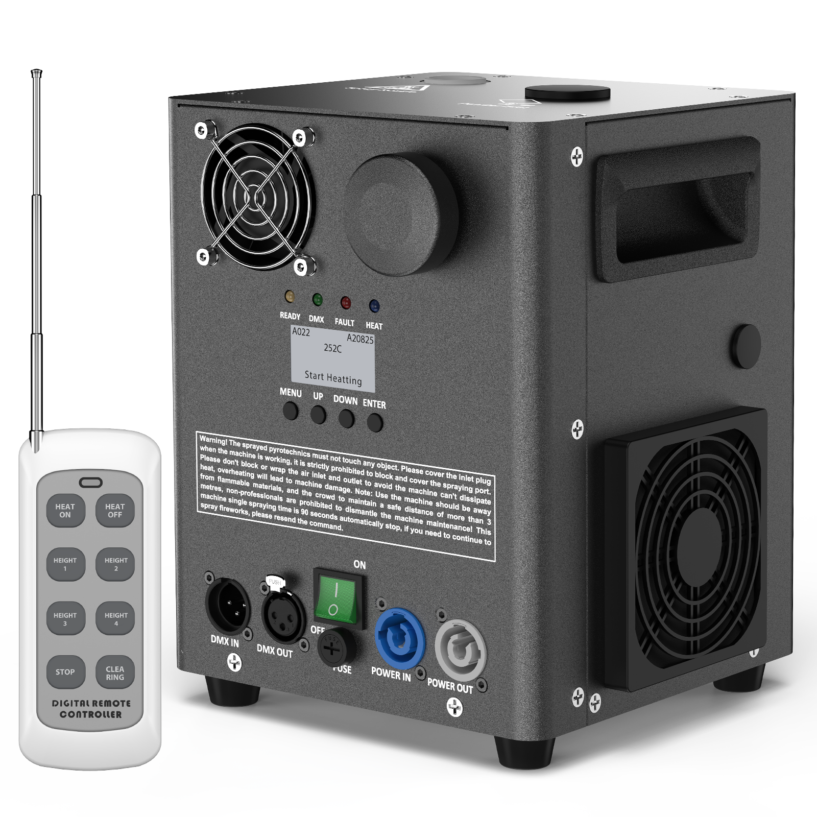 U'King 800W Cold Spark Machine DMX Control Cold Flame Sprayer Black Electronic Spark Machine for DJ Disco Party Stage Equipment
