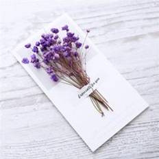 5 st / upps&#xE4;ttning retro torra blommor brev kuvert br&#xF6;llop inbjudningskort papper handgjorda gratulationskort brev skrivpapper - Lila