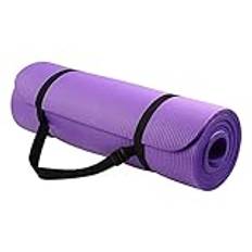 1 set yogamatta för extra tjock 1 cm pilates fitnesskudde halkfri träningsdyna (lila)