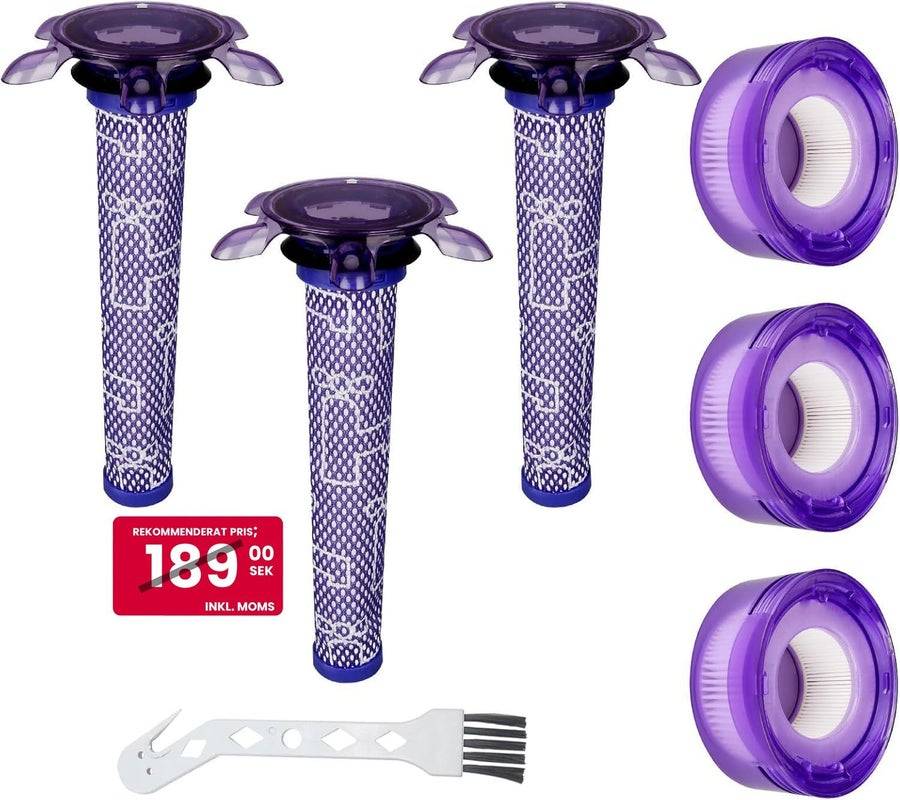 3-pack NYA V8-filter för Dyson för V8 Absolute Animal, SV10, SV11, SV25, SV37