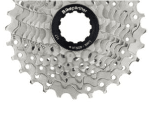 Sampak Bikepartner 10sp 11-28t Road med KMC X10 1/2x11/128" sølv/sort 114 led kæde 11-12-13-15-17-19-21-23-25-28t.
