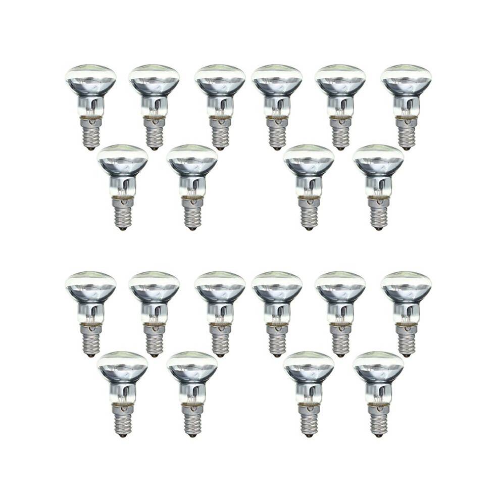 Replacement Lava Lamp E14 R39 30W Spotlight Screw in Light Bulb Clear Reflector Spot Light Bulbs Lava Incandescent 20Pcs