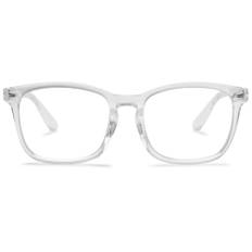 MAGIMODAC Blåljusfilter läsglasögon stora kvinnor män datorglasögon läsglasögon synhjälp glasögon datorläsglasögon med synstyrka, transparent, 52-20-216