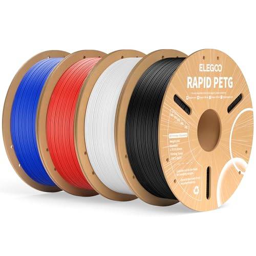 ELEGOO Rapid PETG-filament 1,75 mm 4 kg svart/vit/röd/blå