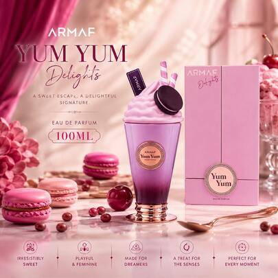 Armaf Yum Yum EDP 100ml damparfym, långvarig söt fruktig vaniljdoft, Halloween-present, julklapp