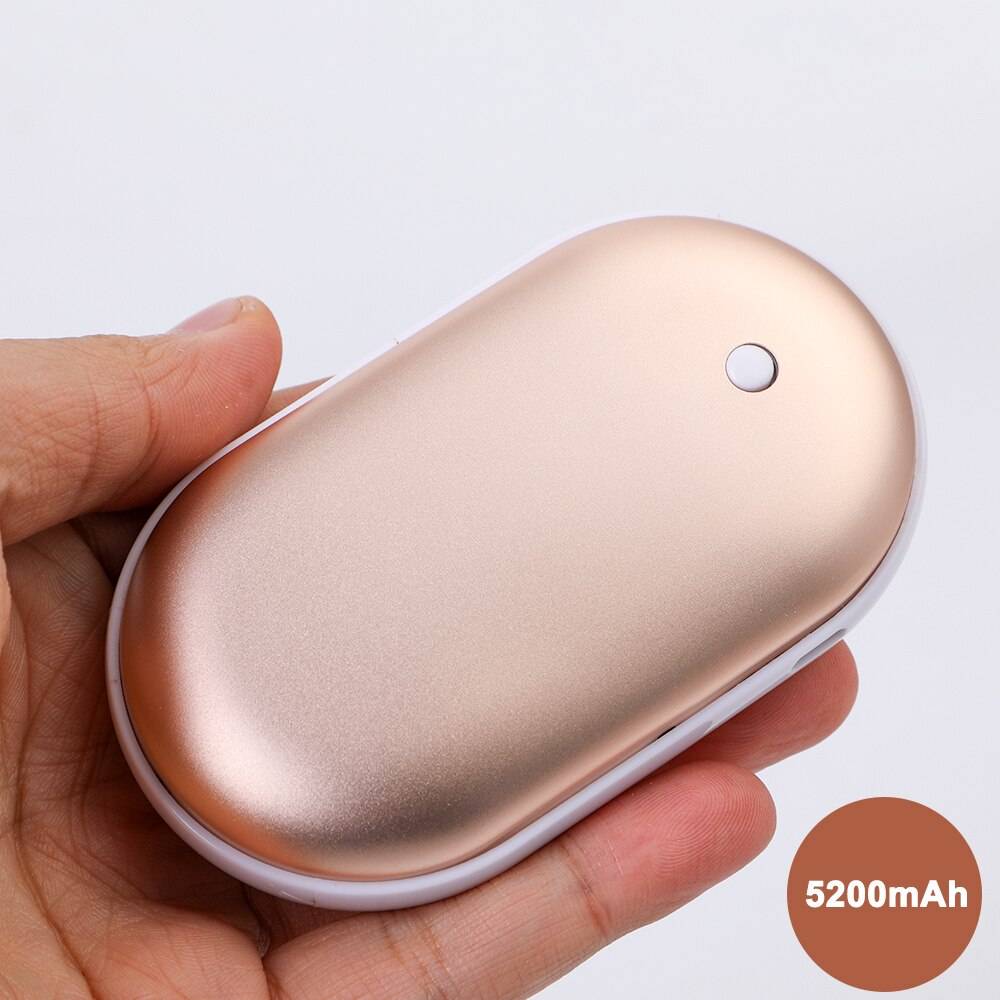 5200 mah usb uppladdningsbar elektrisk handvärmare vinter dubbelsidig uppvärmning mini 5 vpocket powerbank för vintern - G246762a