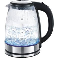 Water Glass Kettle with Blue LED Lighting - 1.7 Liter - 2200W - Stainless Steel- Royalty Line
