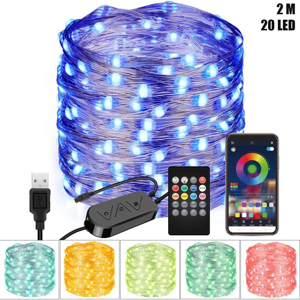 Kayannuo Juldekorationer Tillbaka till skolan Rea Smart RGB Ljusslinga Juldekoration Bluetooth4.0APP Fjärrkontroll Musik Julgransprydnader
